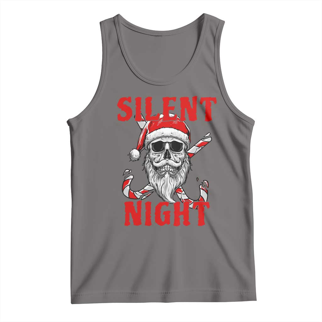 Silent Night Skull Christmas Tank Top Creepy Santa Gothic Holiday - Wonder Print Shop