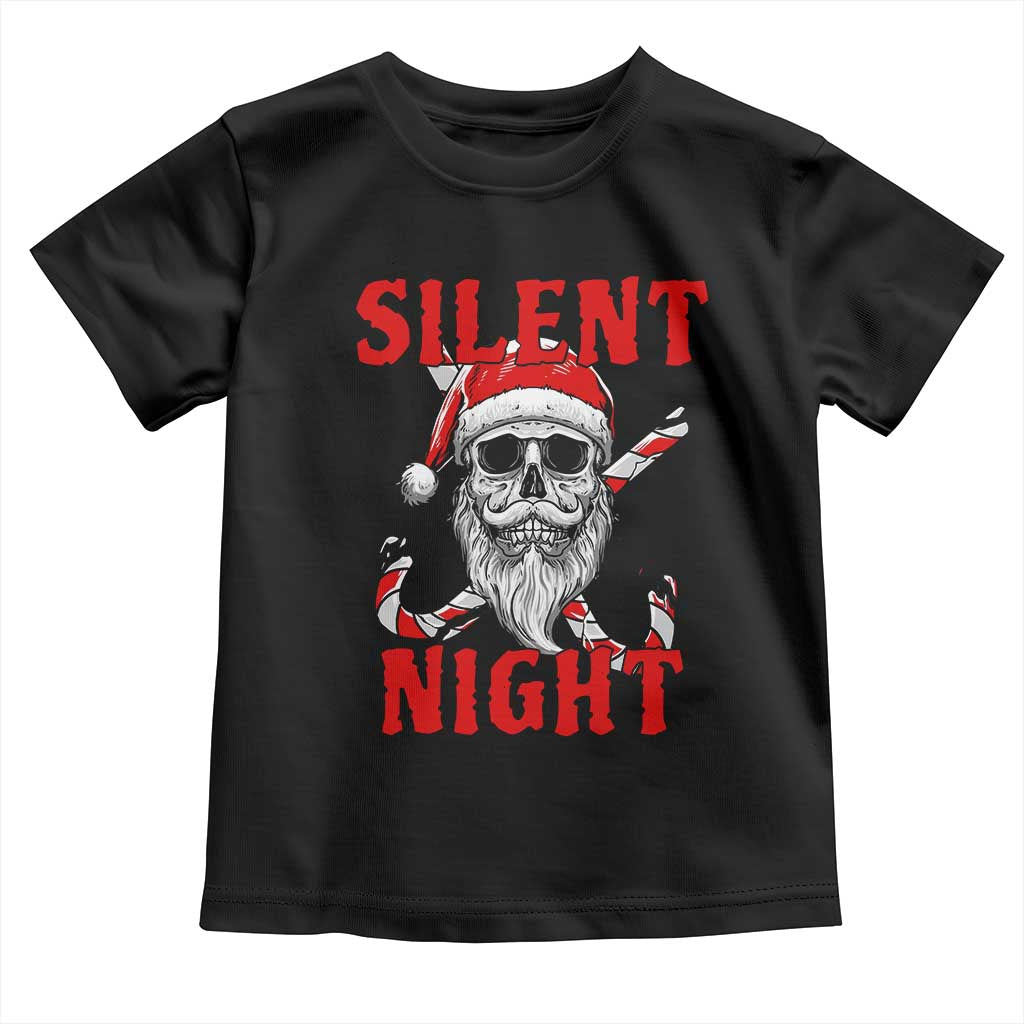 Silent Night Skull Christmas Toddler T Shirt Creepy Santa Gothic Holiday - Wonder Print Shop