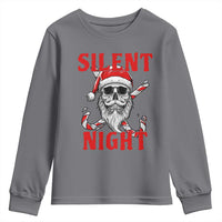 Silent Night Skull Christmas Youth Sweatshirt Creepy Santa Gothic Holiday - Wonder Print Shop