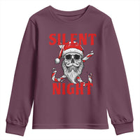 Silent Night Skull Christmas Youth Sweatshirt Creepy Santa Gothic Holiday - Wonder Print Shop