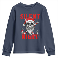Silent Night Skull Christmas Youth Sweatshirt Creepy Santa Gothic Holiday - Wonder Print Shop