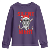 Silent Night Skull Christmas Youth Sweatshirt Creepy Santa Gothic Holiday - Wonder Print Shop