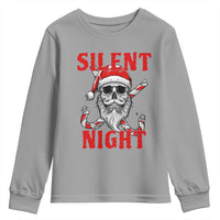 Silent Night Skull Christmas Youth Sweatshirt Creepy Santa Gothic Holiday - Wonder Print Shop