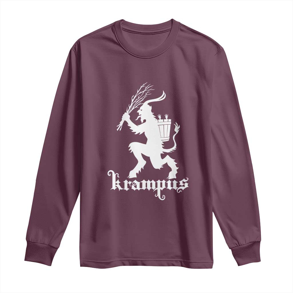 Mythical Krampus Long Sleeve Shirt Scary Christmas Horror Occult Holiday Eastern Folklore