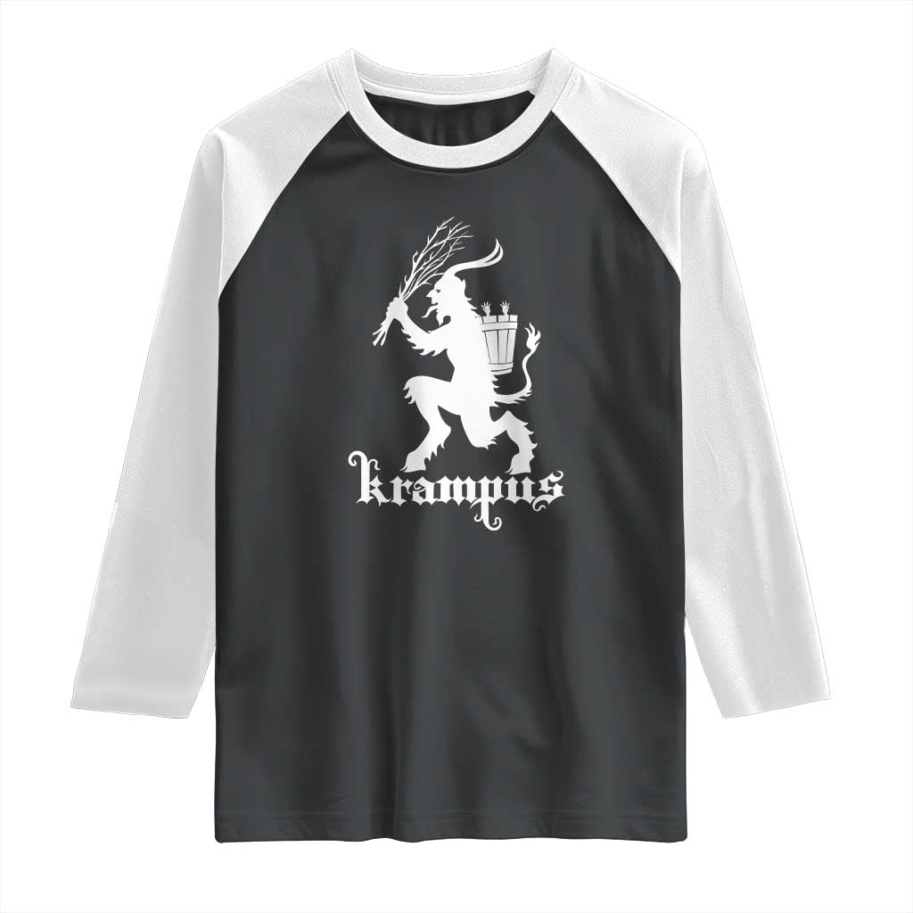 Mythical Krampus Raglan Shirt Scary Christmas Horror Occult Holiday Eastern Folklore