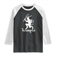 Mythical Krampus Raglan Shirt Scary Christmas Horror Occult Holiday Eastern Folklore