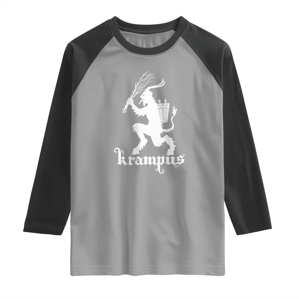 Mythical Krampus Raglan Shirt Scary Christmas Horror Occult Holiday Eastern Folklore