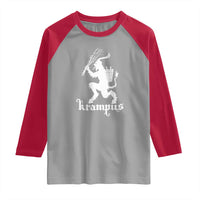 Mythical Krampus Raglan Shirt Scary Christmas Horror Occult Holiday Eastern Folklore