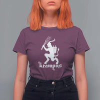 Mythical Krampus T Shirt For Women Scary Christmas Horror Occult Holiday Eastern Folklore