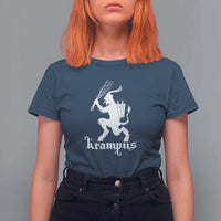 Mythical Krampus T Shirt For Women Scary Christmas Horror Occult Holiday Eastern Folklore