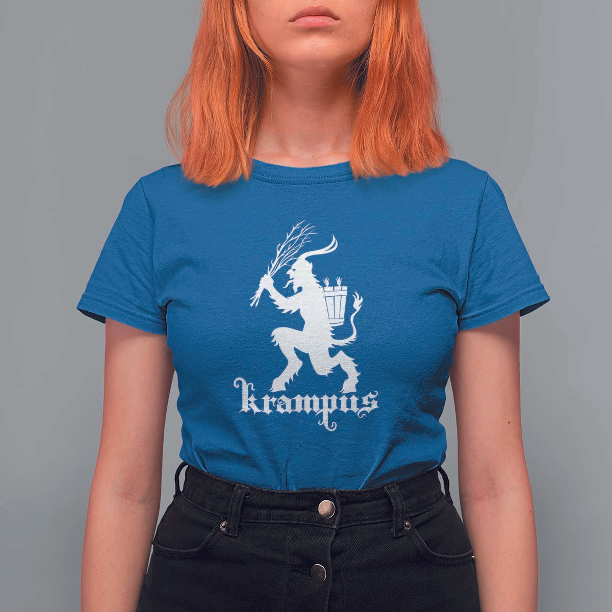 Mythical Krampus T Shirt For Women Scary Christmas Horror Occult Holiday Eastern Folklore