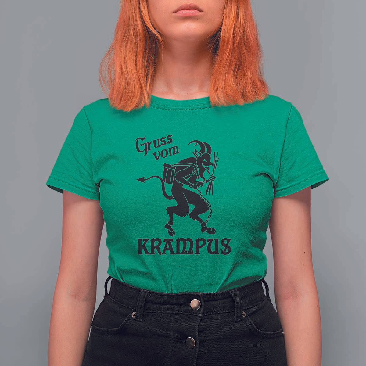 Krampus T Shirt For Women Gruss Vom Greetings - Wonder Print Shop