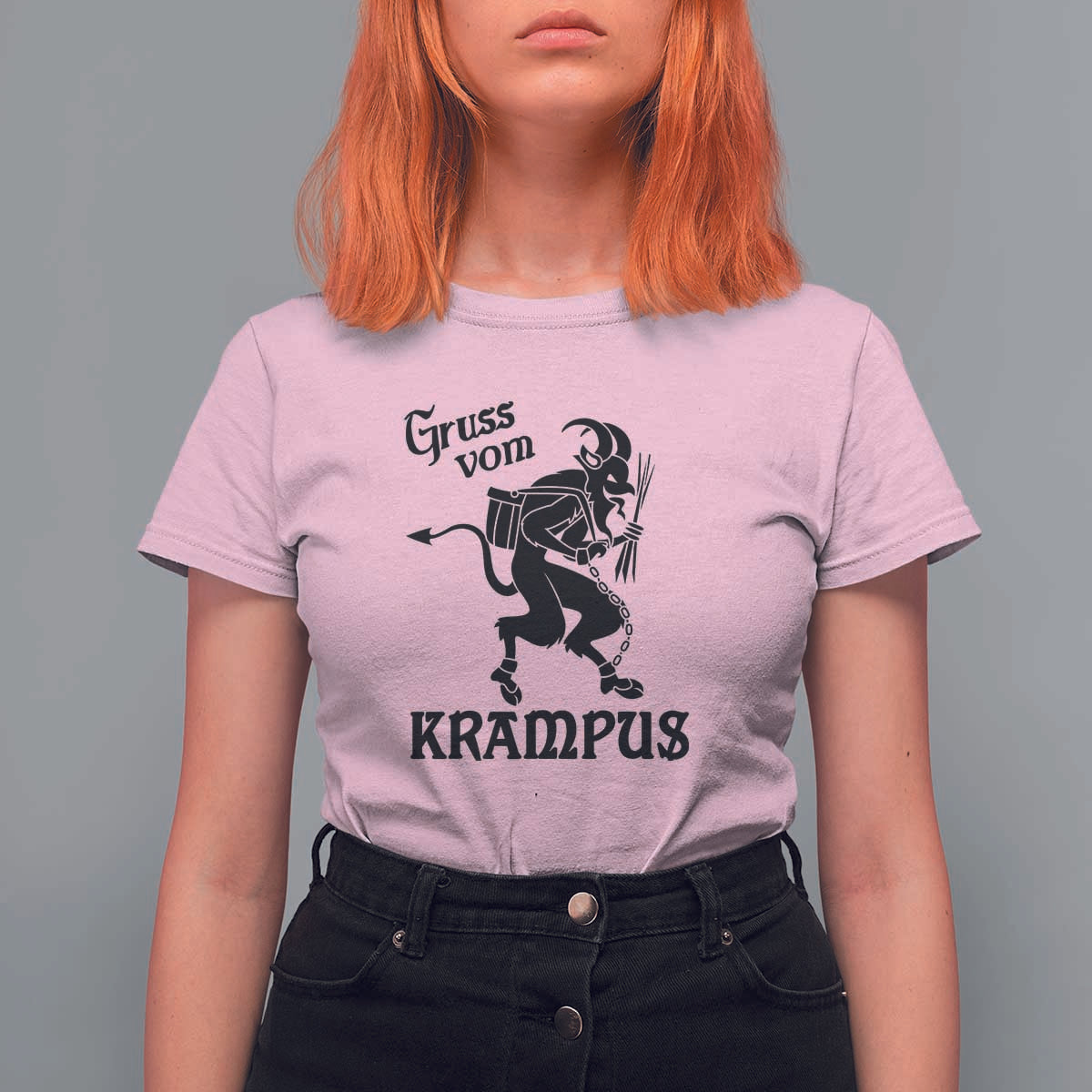 Krampus T Shirt For Women Gruss Vom Greetings - Wonder Print Shop