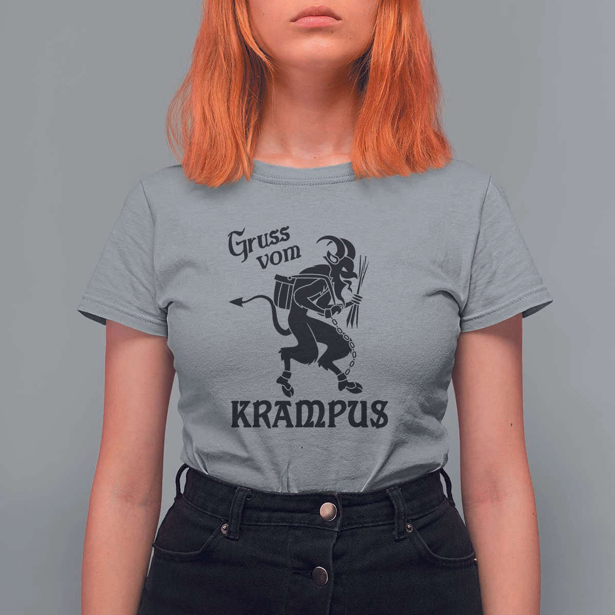 Krampus T Shirt For Women Gruss Vom Greetings - Wonder Print Shop