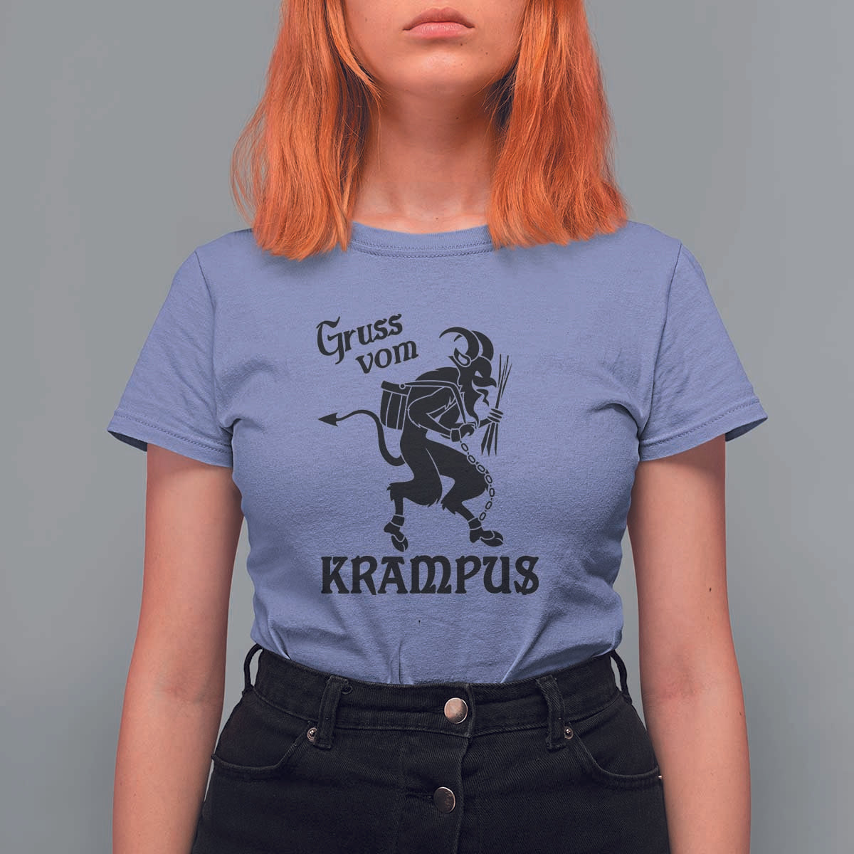 Krampus T Shirt For Women Gruss Vom Greetings - Wonder Print Shop