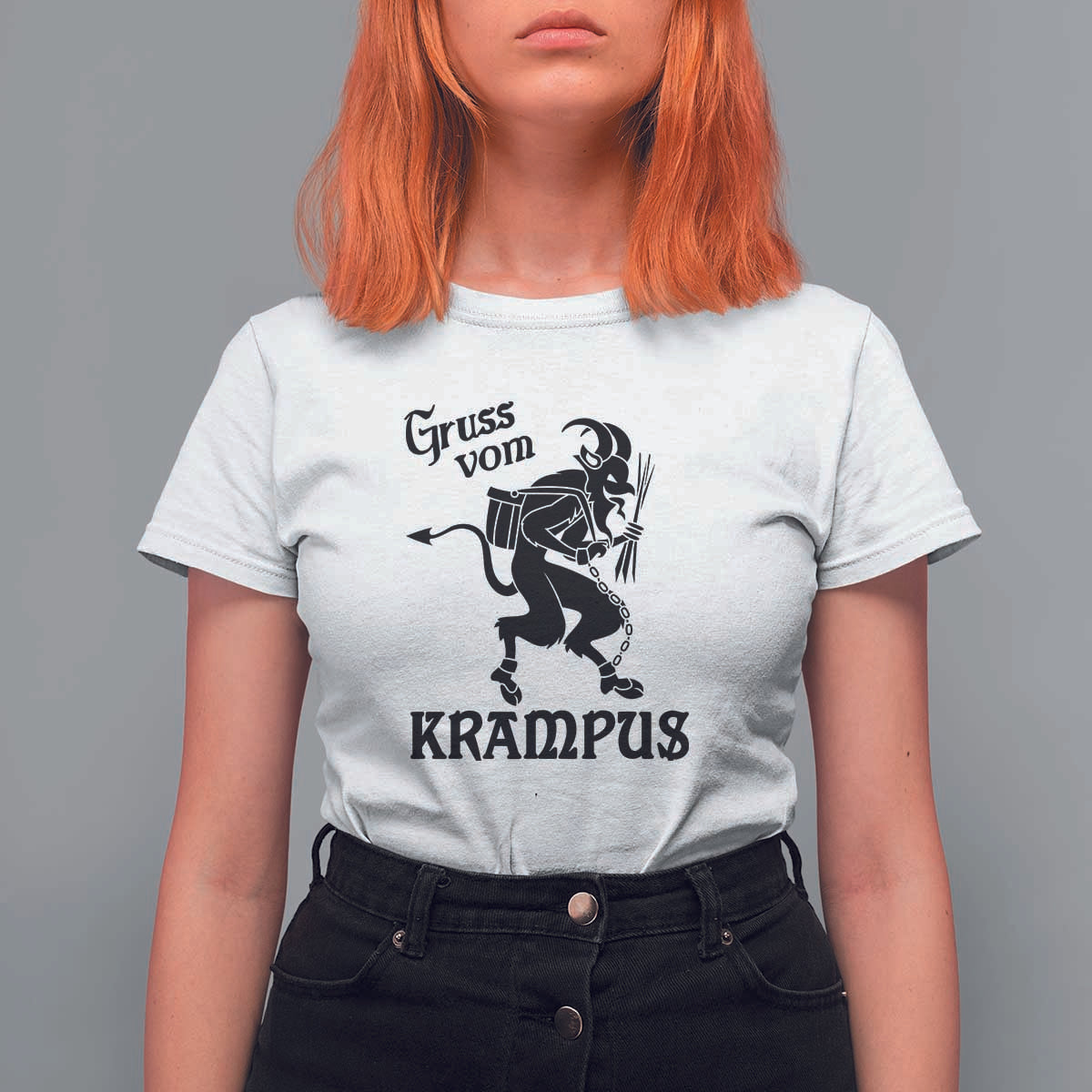 Krampus T Shirt For Women Gruss Vom Greetings - Wonder Print Shop
