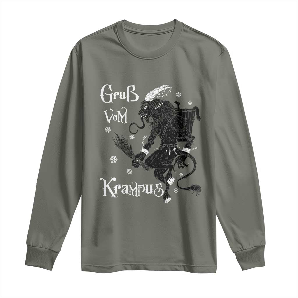 Mythical Krampus Long Sleeve Shirt Gruss Vom Christmas Horror Figure Greeting