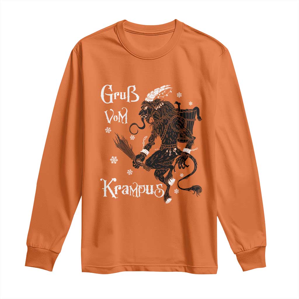 Mythical Krampus Long Sleeve Shirt Gruss Vom Christmas Horror Figure Greeting