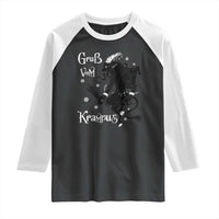 Mythical Krampus Raglan Shirt Gruss Vom Christmas Horror Figure Greeting
