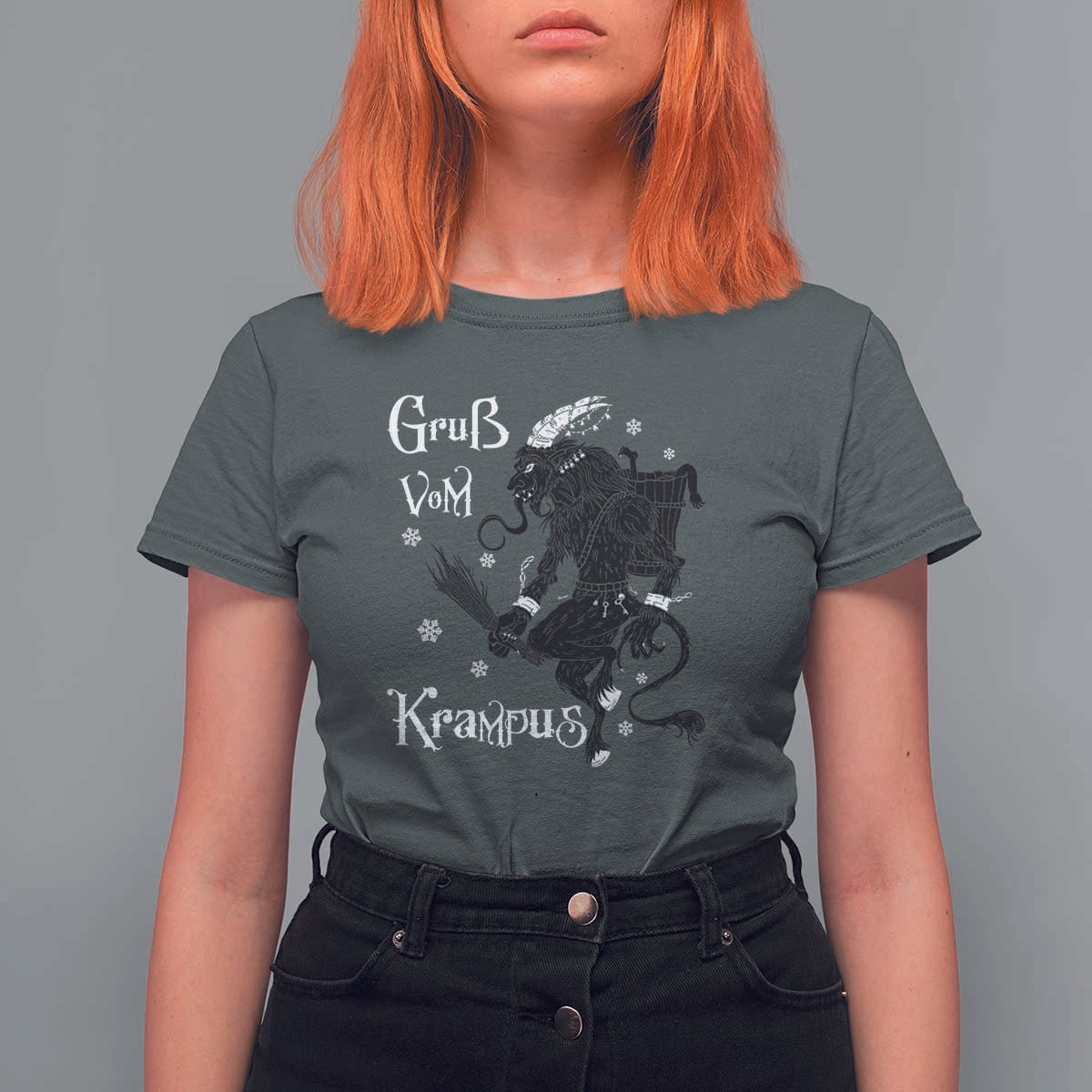 Mythical Krampus T Shirt For Women Gruss Vom Christmas Horror Figure Greeting