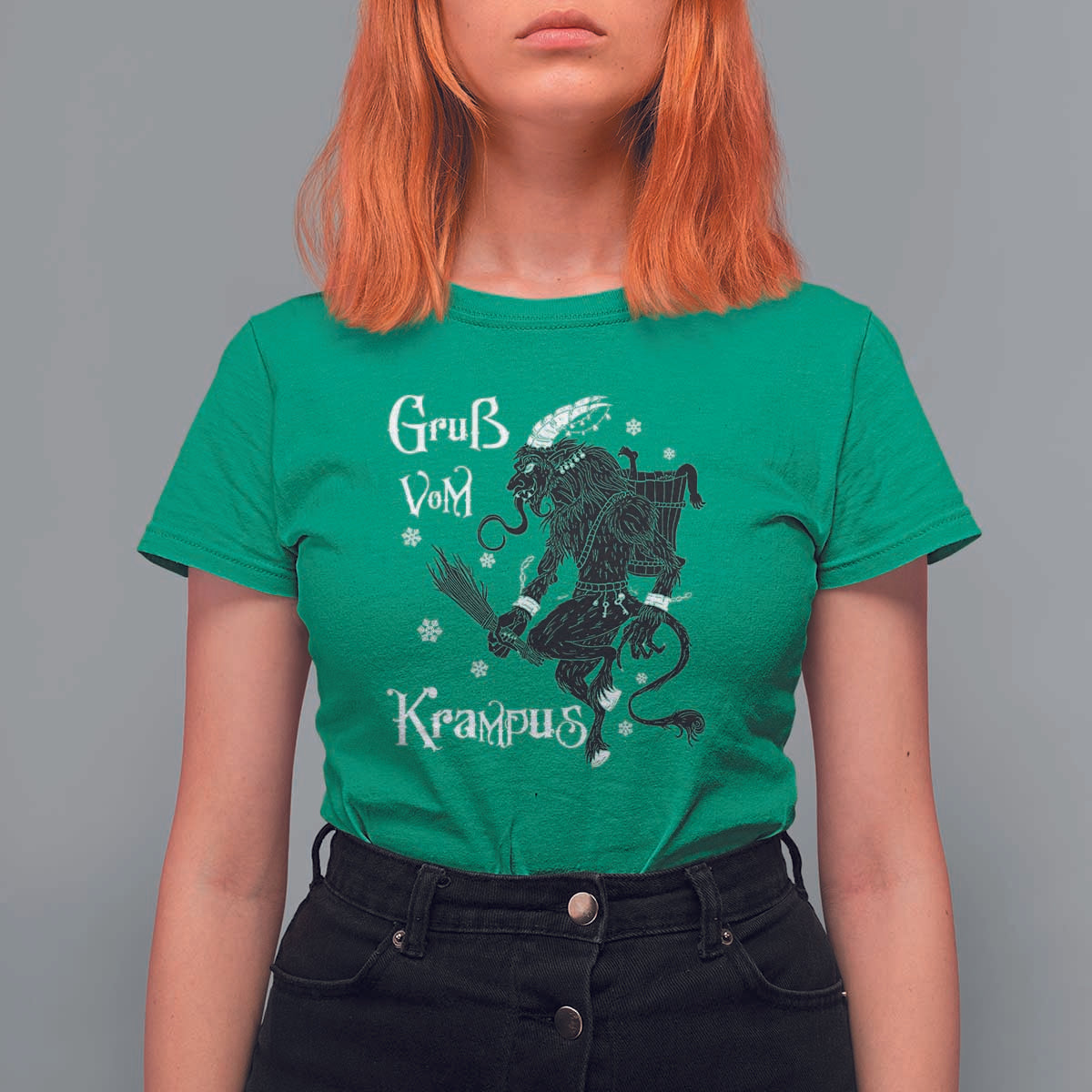 Mythical Krampus T Shirt For Women Gruss Vom Christmas Horror Figure Greeting