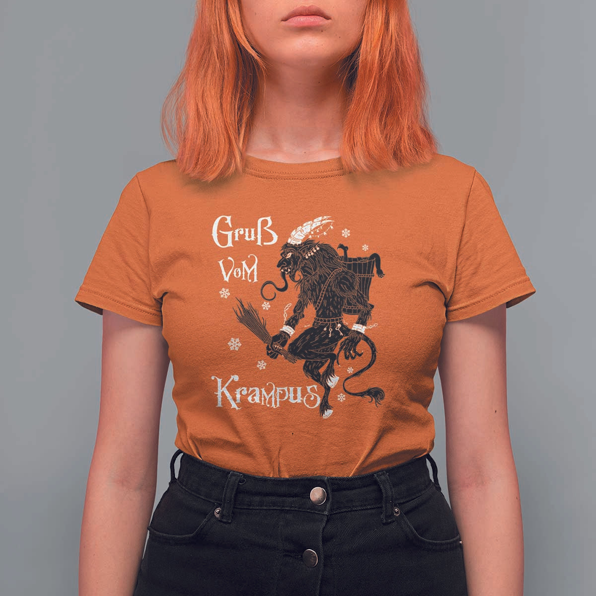 Mythical Krampus T Shirt For Women Gruss Vom Christmas Horror Figure Greeting