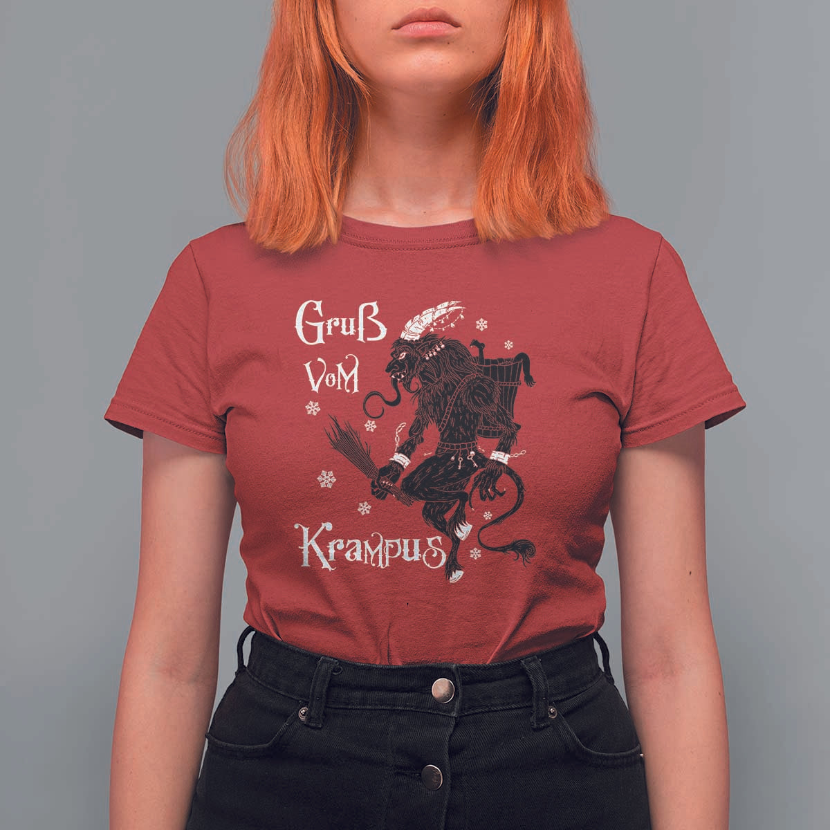 Mythical Krampus T Shirt For Women Gruss Vom Christmas Horror Figure Greeting