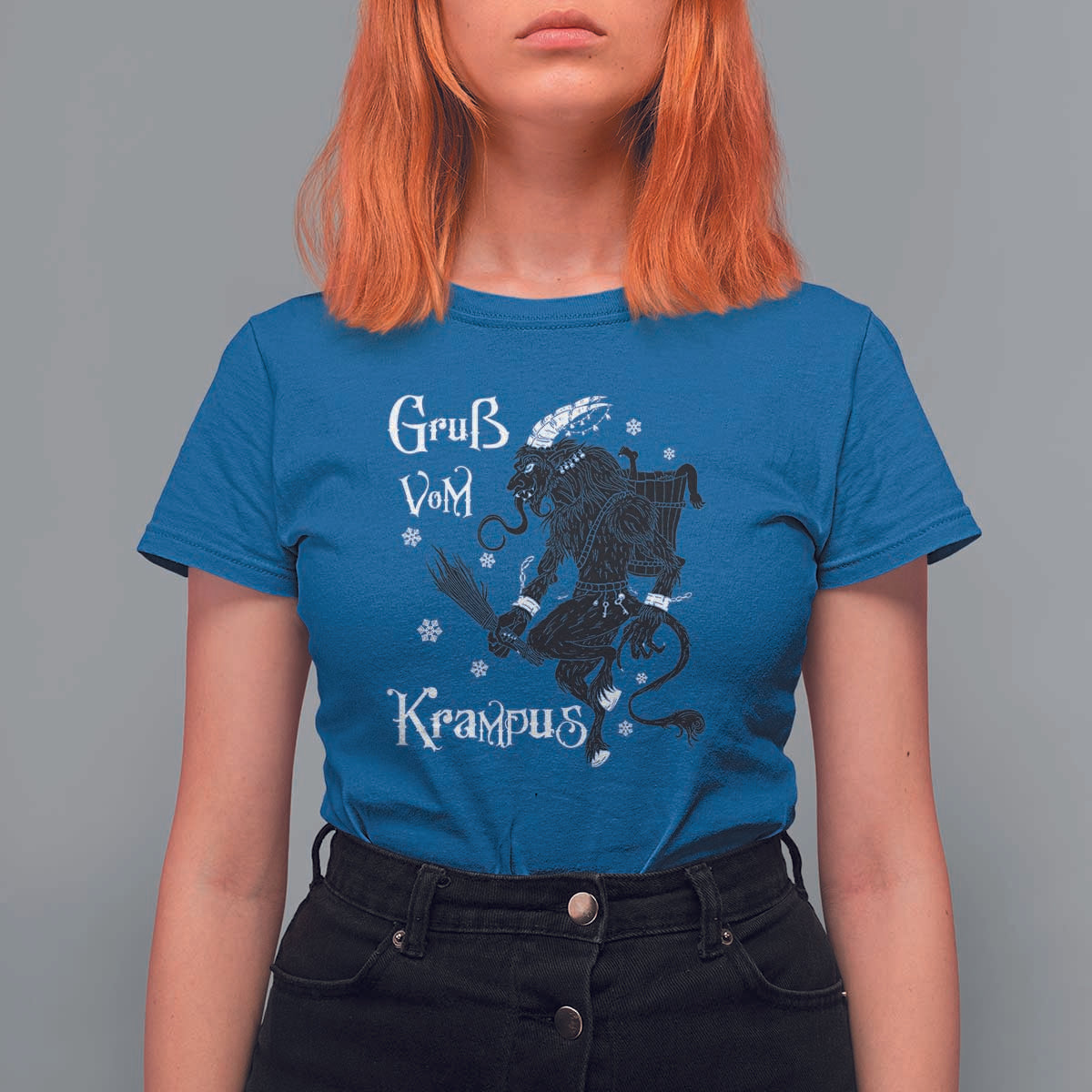 Mythical Krampus T Shirt For Women Gruss Vom Christmas Horror Figure Greeting
