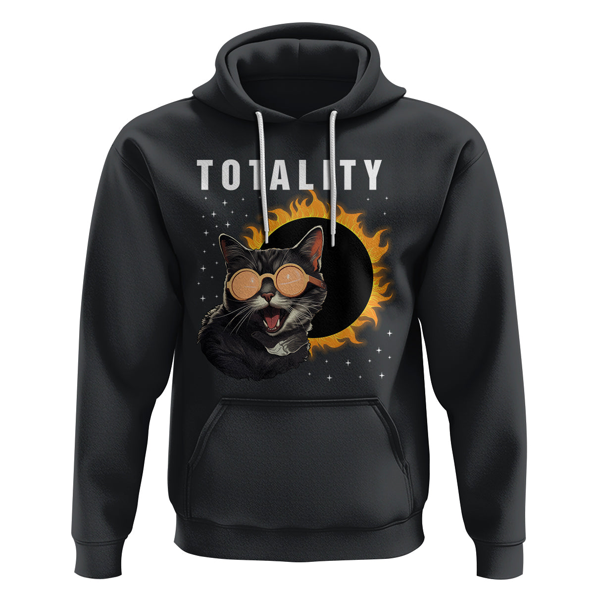 Total Solar Eclipse Hoodie Funny Cat Totality - Wonder Print Shop
