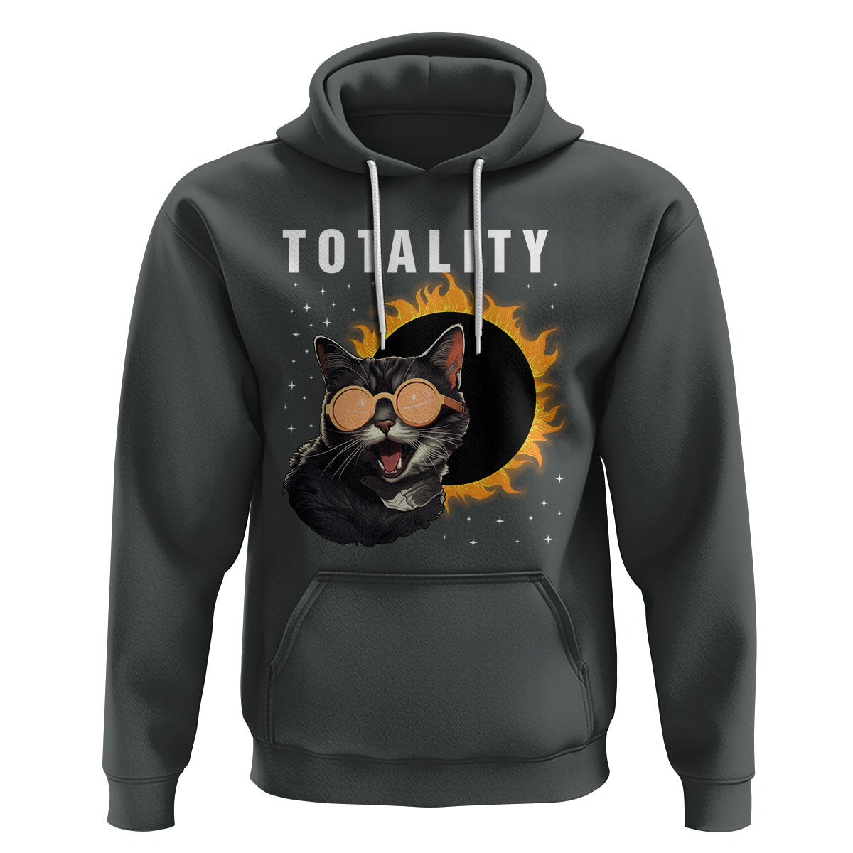 Total Solar Eclipse Hoodie Funny Cat Totality - Wonder Print Shop