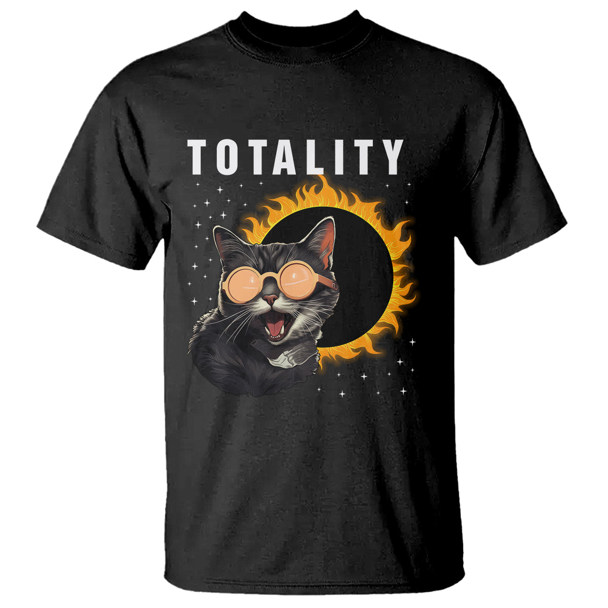Total Solar Eclipse T Shirt Funny Cat Totality - Wonder Print Shop