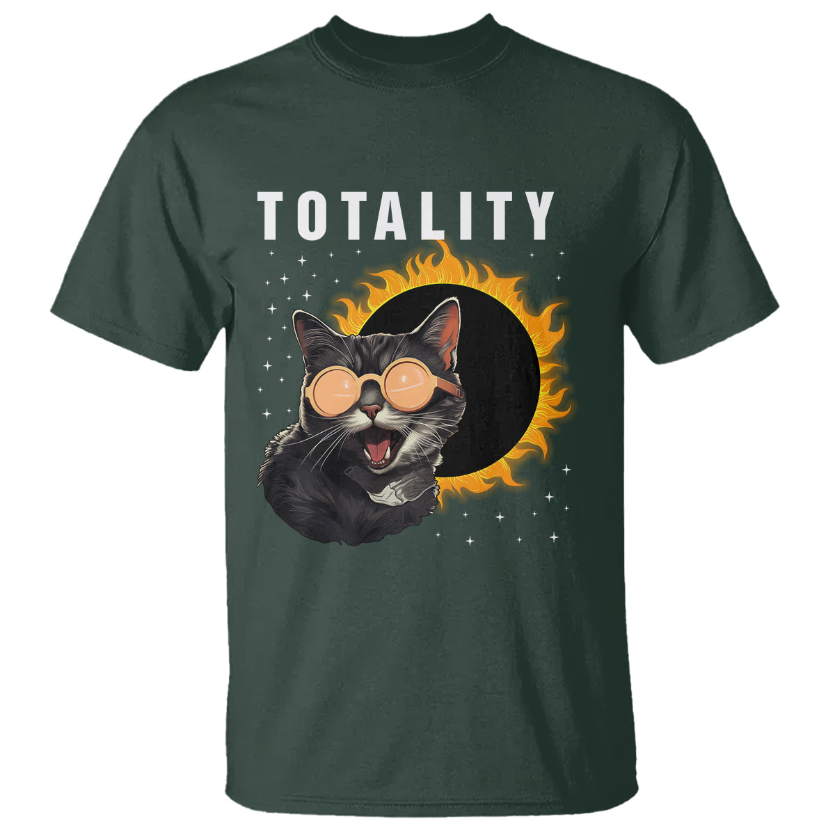 Total Solar Eclipse T Shirt Funny Cat Totality - Wonder Print Shop