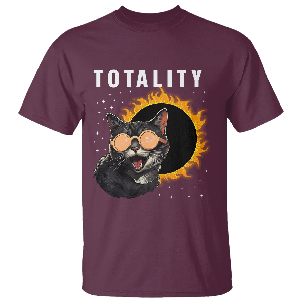 Total Solar Eclipse T Shirt Funny Cat Totality - Wonder Print Shop