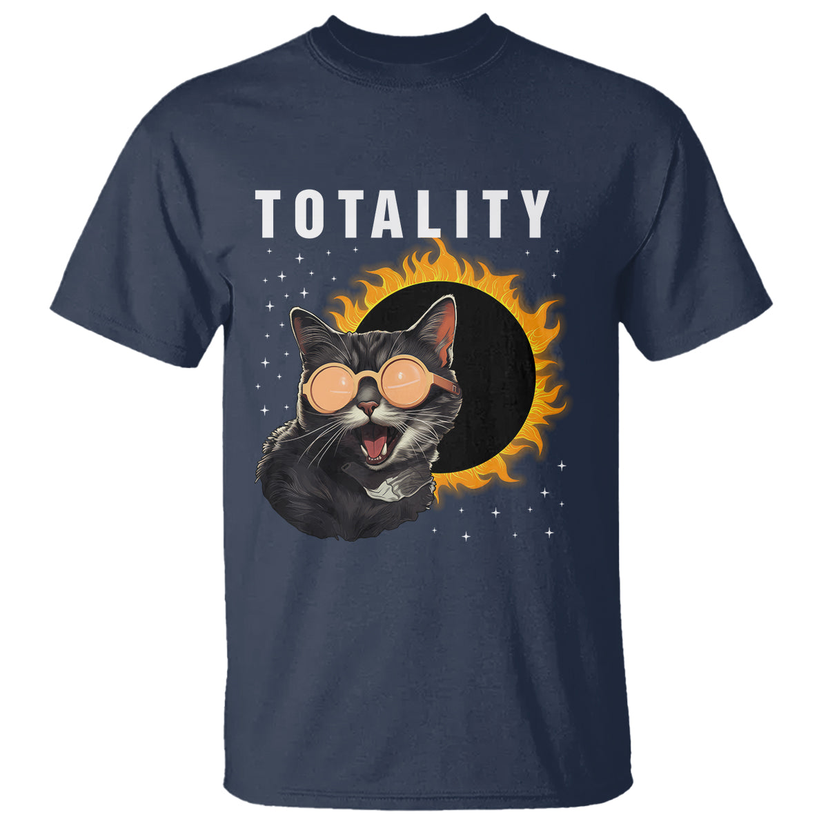 Total Solar Eclipse T Shirt Funny Cat Totality - Wonder Print Shop