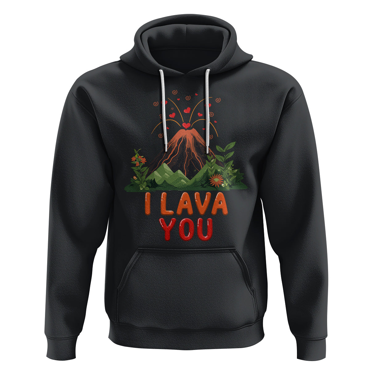 Funny Volcano Valentine Hoodie I Lava You Love Wordplay Joke - Wonder Print Shop