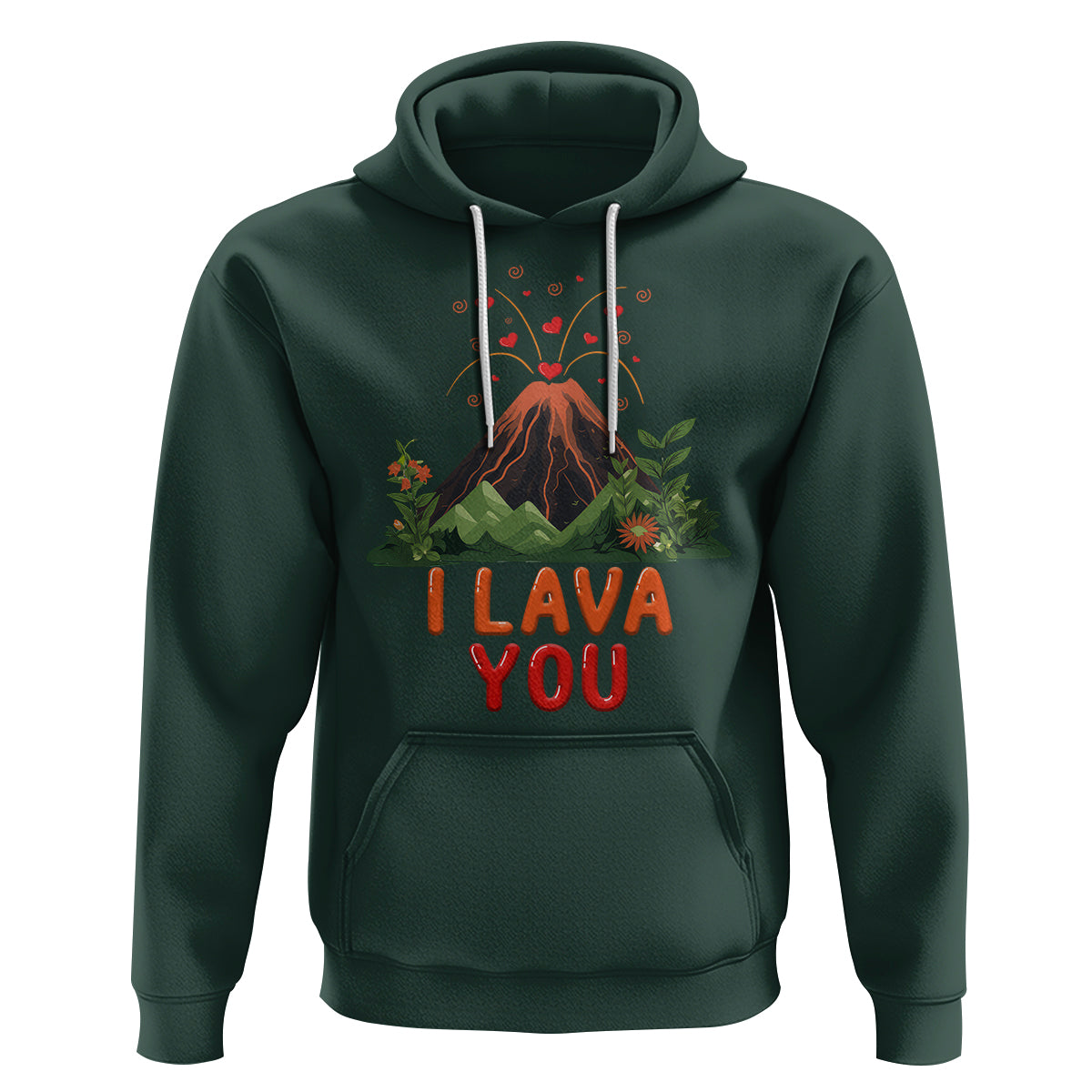 Funny Volcano Valentine Hoodie I Lava You Love Wordplay Joke - Wonder Print Shop