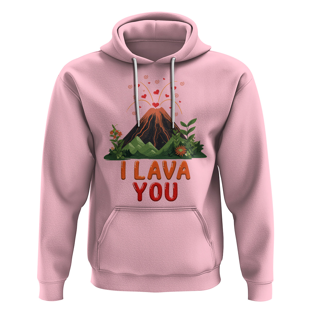 Funny Volcano Valentine Hoodie I Lava You Love Wordplay Joke - Wonder Print Shop