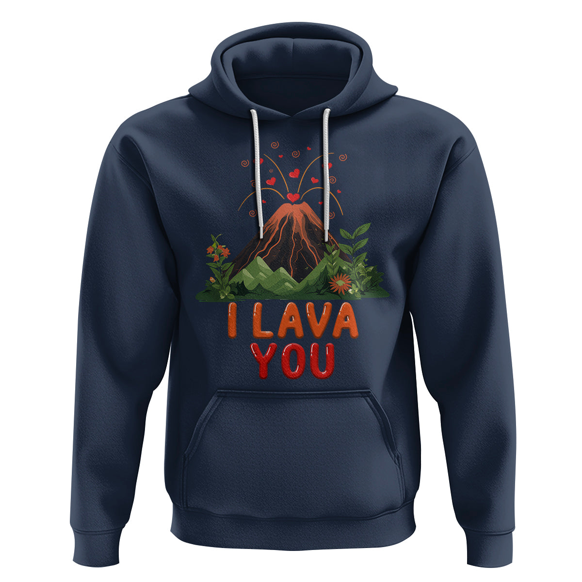 Funny Volcano Valentine Hoodie I Lava You Love Wordplay Joke - Wonder Print Shop