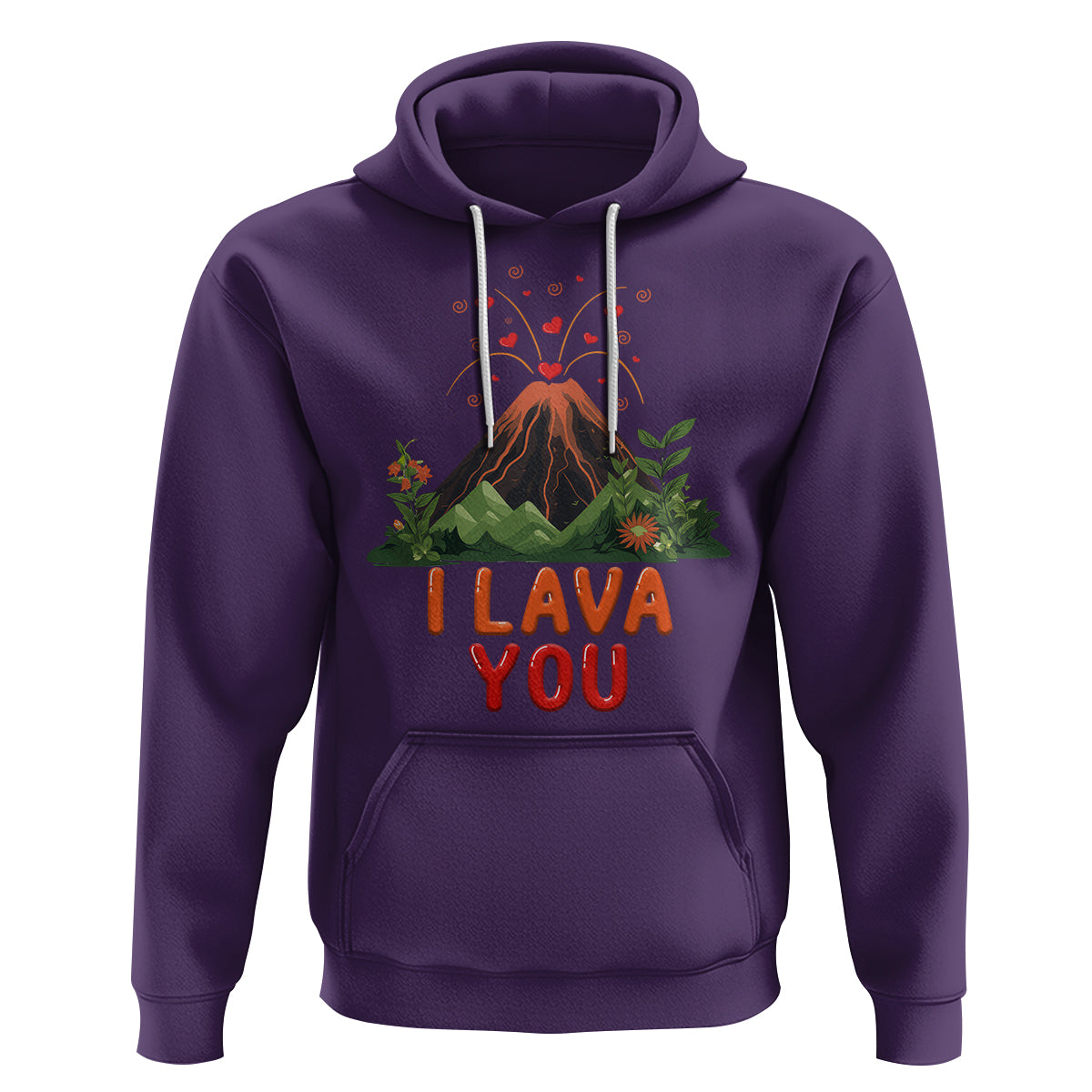 Funny Volcano Valentine Hoodie I Lava You Love Wordplay Joke - Wonder Print Shop