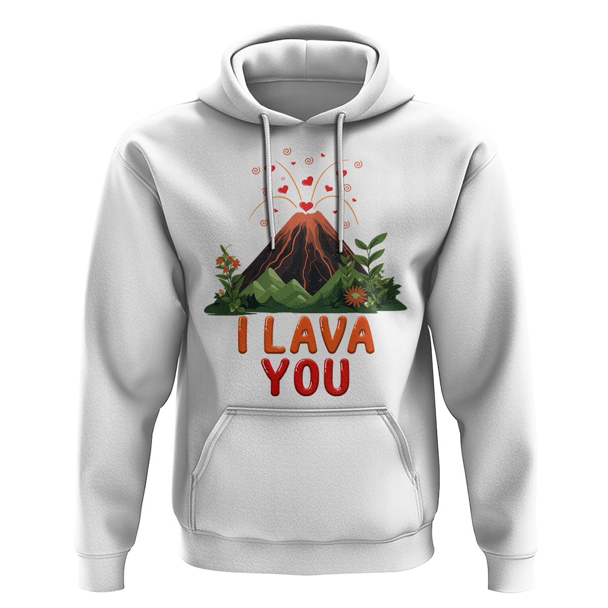 Funny Volcano Valentine Hoodie I Lava You Love Wordplay Joke - Wonder Print Shop