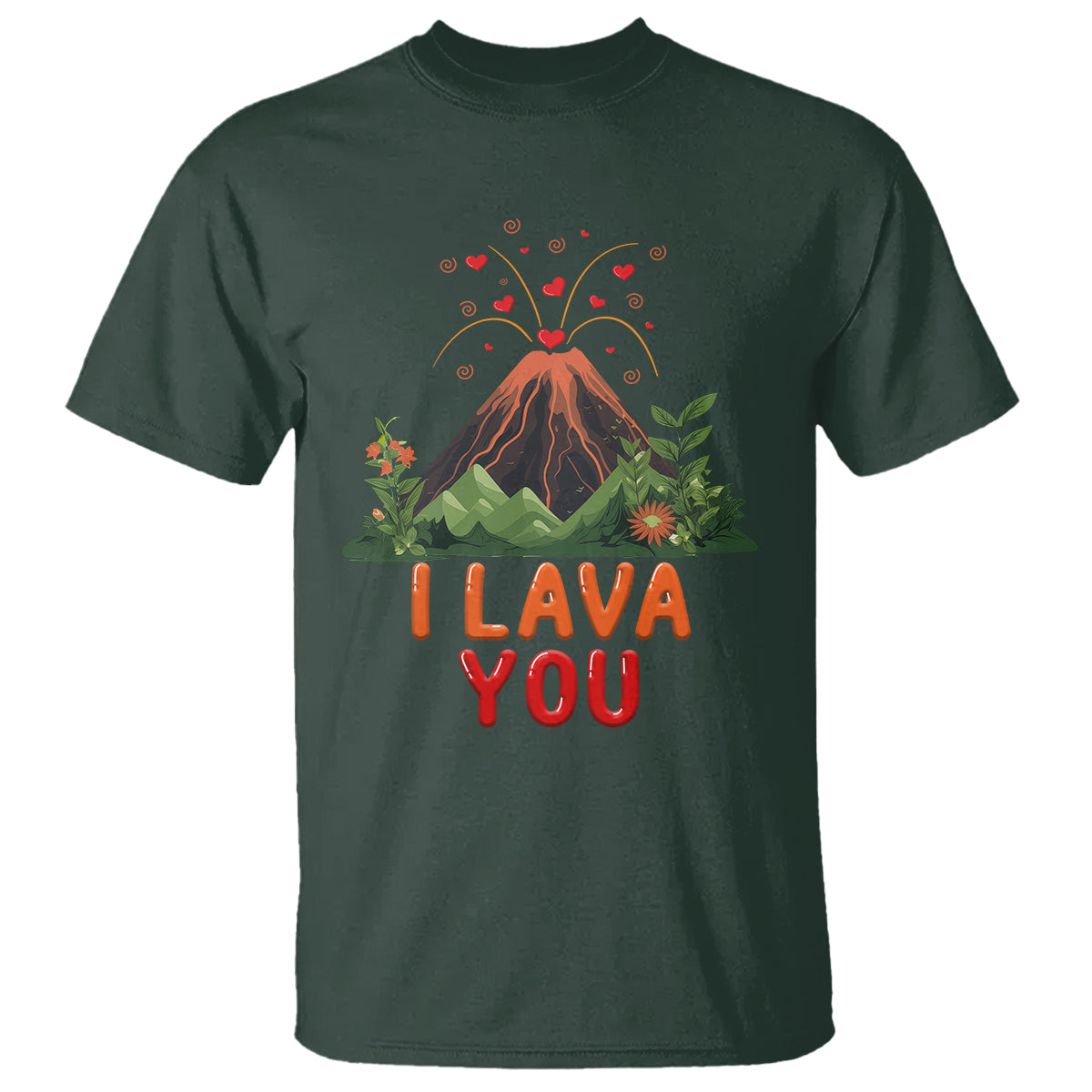 Funny Volcano Valentine T Shirt I Lava You Love Wordplay Joke - Wonder Print Shop