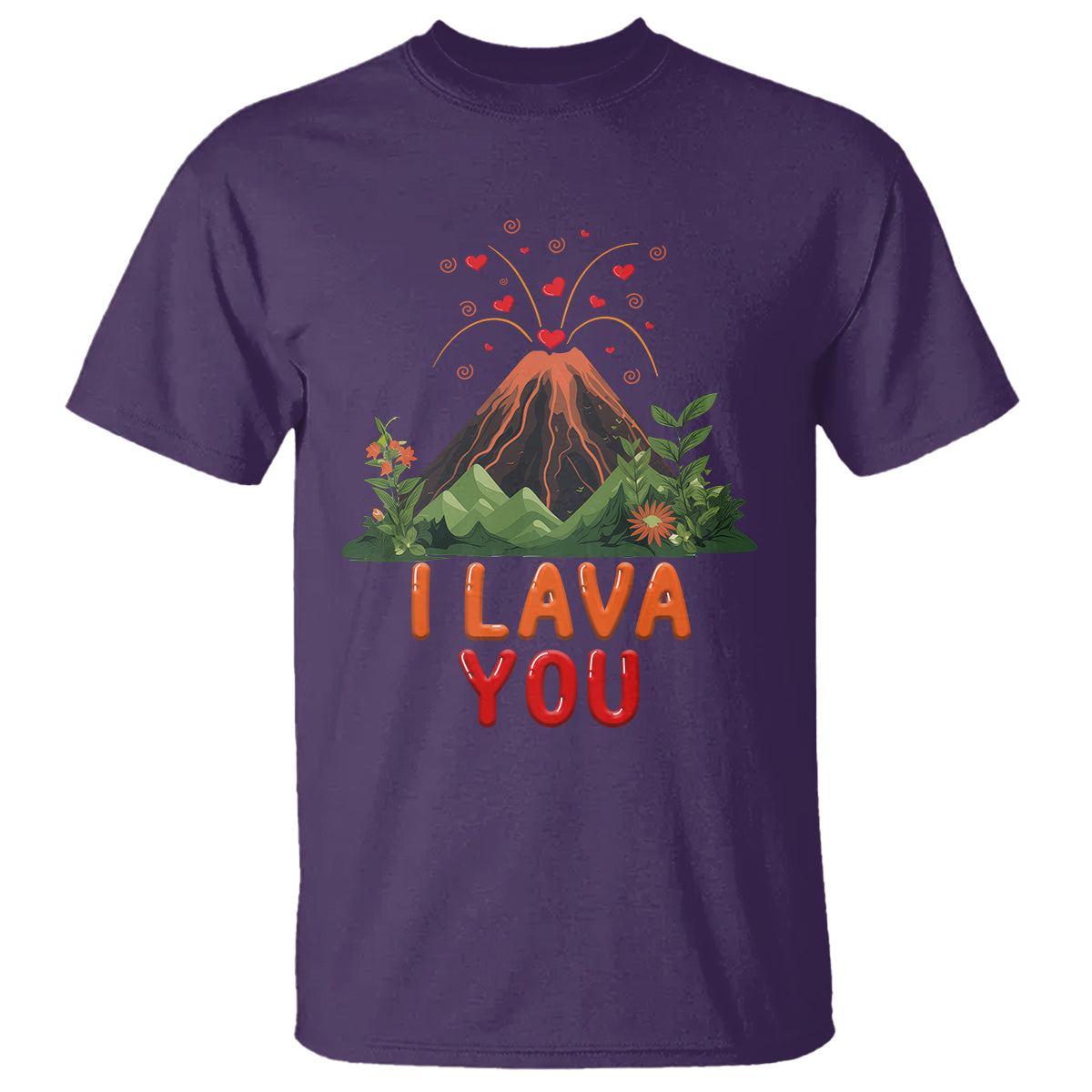 Funny Volcano Valentine T Shirt I Lava You Love Wordplay Joke - Wonder Print Shop