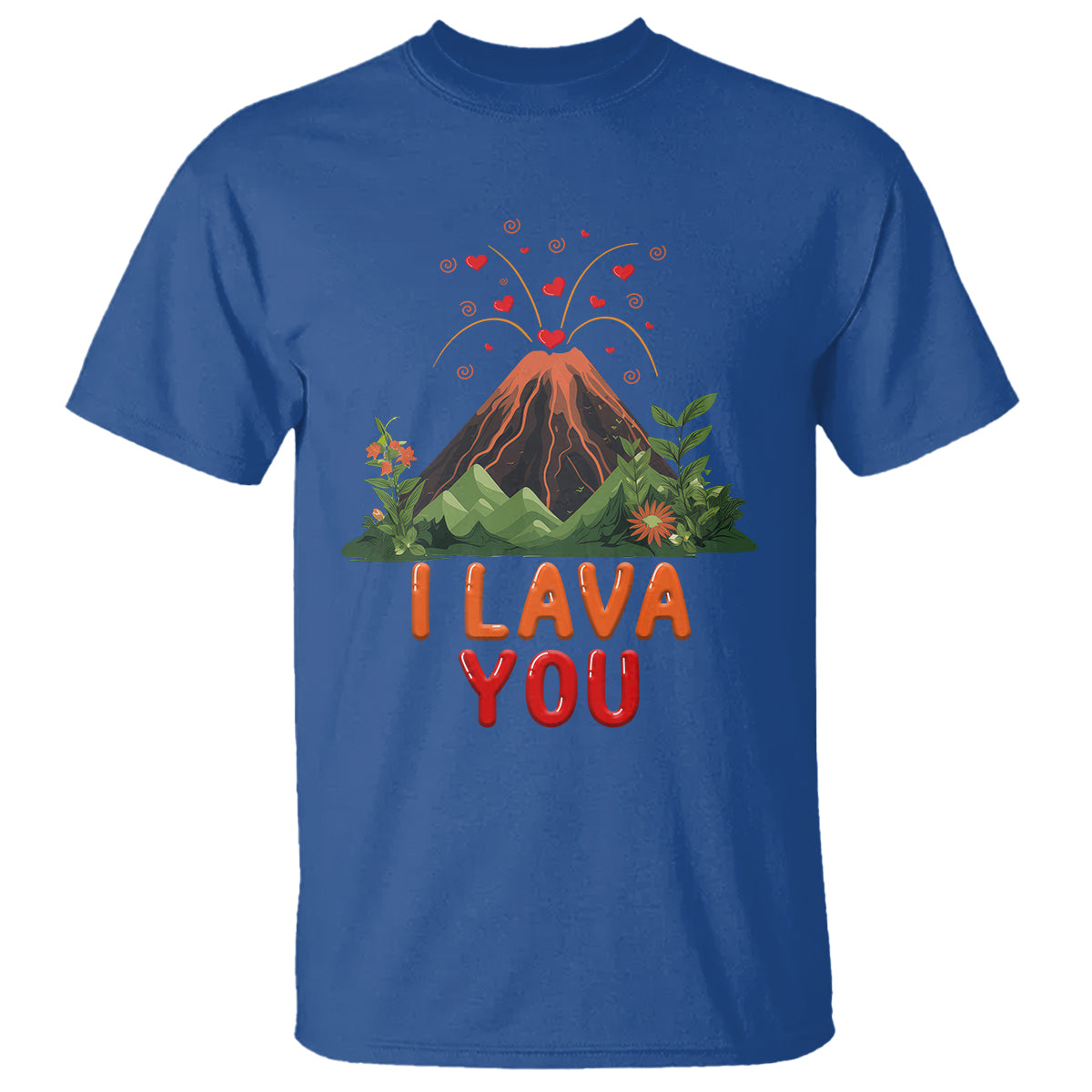 Funny Volcano Valentine T Shirt I Lava You Love Wordplay Joke - Wonder Print Shop