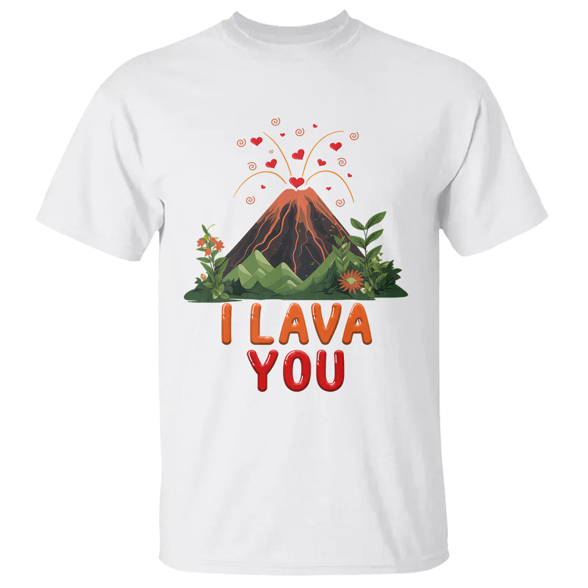 Funny Volcano Valentine T Shirt I Lava You Love Wordplay Joke - Wonder Print Shop