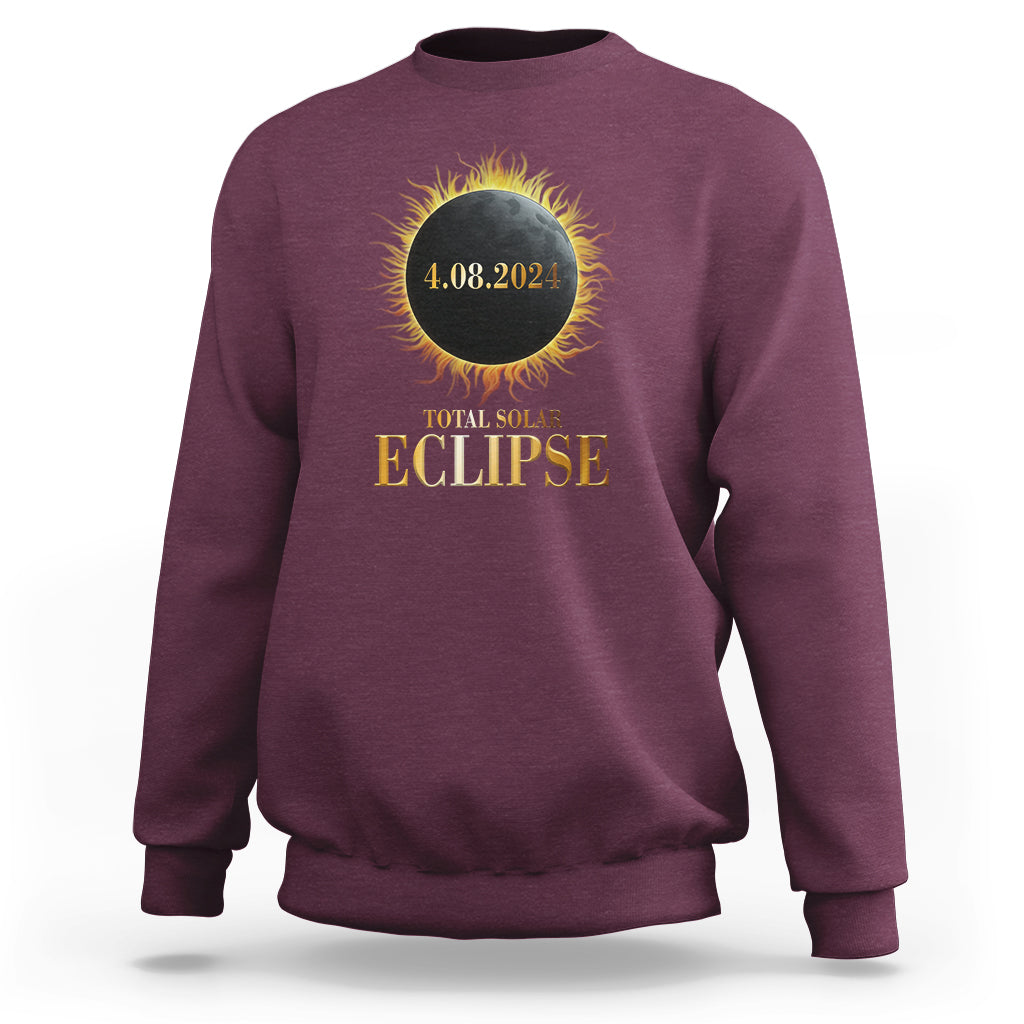 Total Solar Eclipse Sweatshirt 8 April 2024 Totality Phenomenon United States - Wonder Print Shop