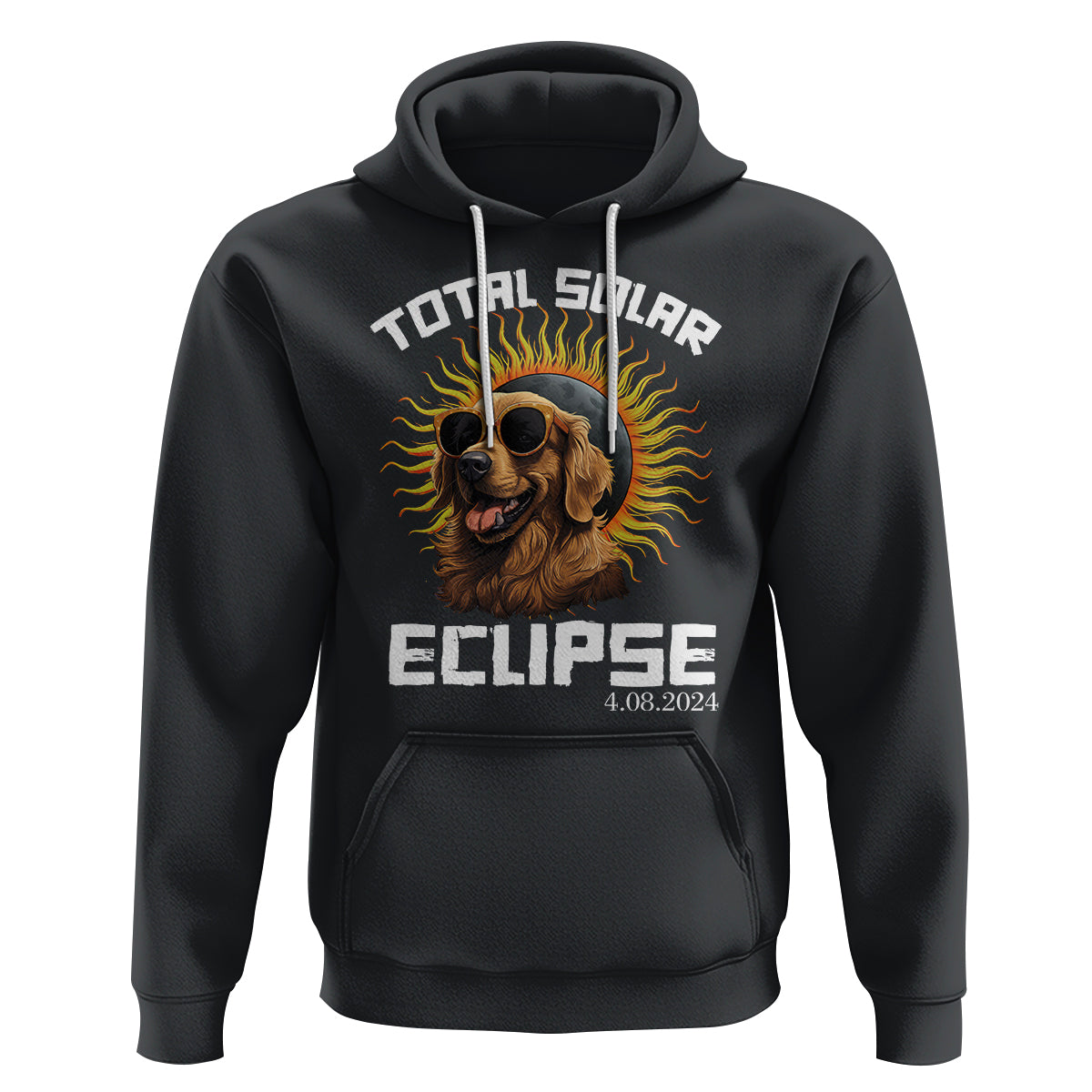 Total Solar Eclipse Hoodie Golden Retriever April 8 2024 - Wonder Print Shop