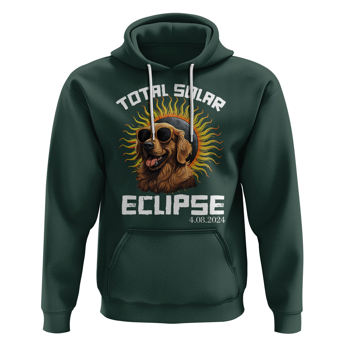 Total Solar Eclipse Hoodie Golden Retriever April 8 2024 - Wonder Print Shop