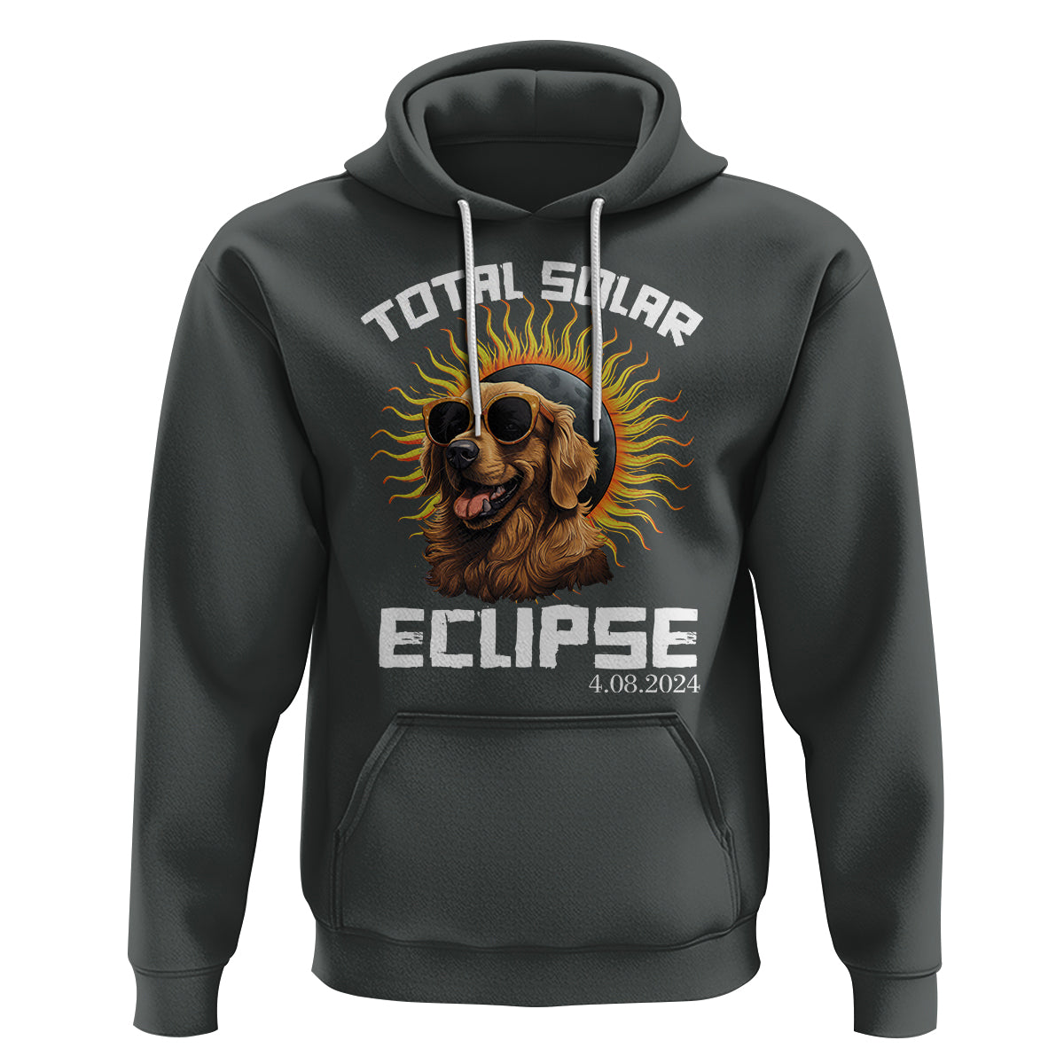 Total Solar Eclipse Hoodie Golden Retriever April 8 2024 - Wonder Print Shop