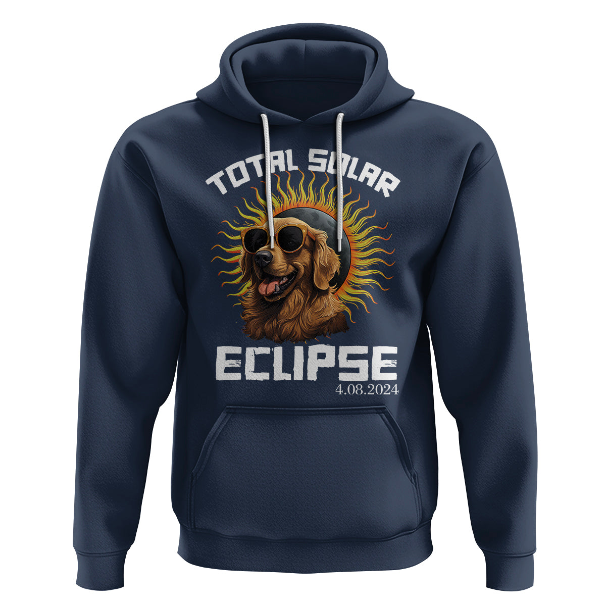 Total Solar Eclipse Hoodie Golden Retriever April 8 2024 - Wonder Print Shop