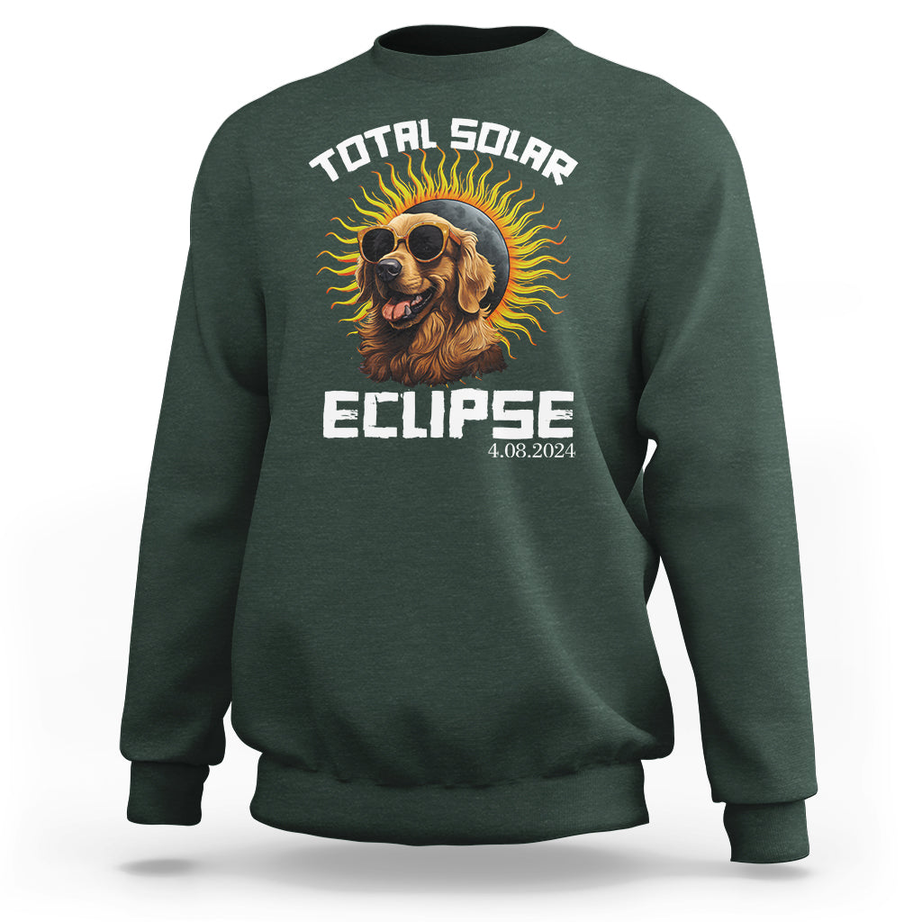 Total Solar Eclipse Sweatshirt Golden Retriever April 8 2024 - Wonder Print Shop